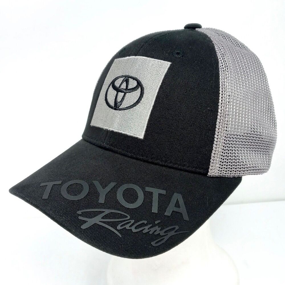 Toyota Racing TRD Logo Black/Grey Mesh Trucker Adjustable Hat Cap